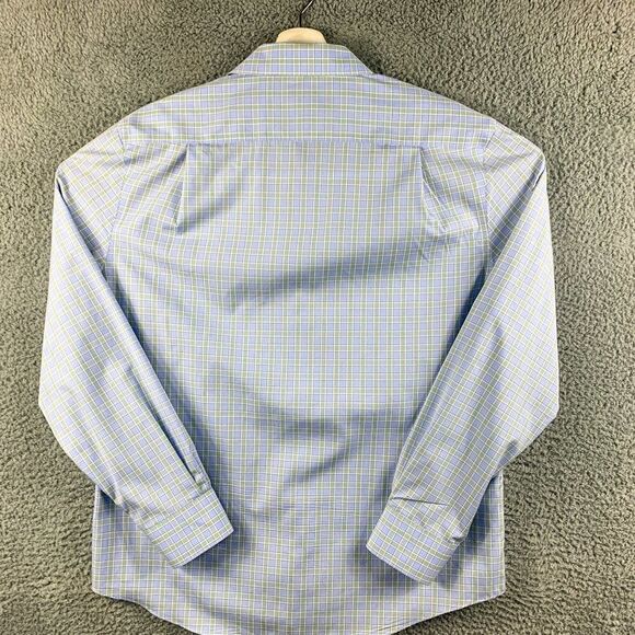 Jos A Bank Shirt Men Large Blue Green Plaid Tailored Fit Business Casual Preppy‎ - Picture 5 of 10